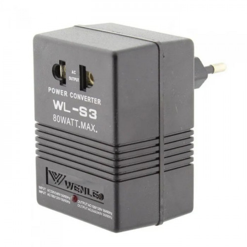 Конвертер потужності WENLE WL-S3 110V/220V-220V/110V 80W max. адаптер