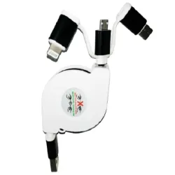 Кабель USB - Lightning + Micro USB + Type-C Pull Push Равлик