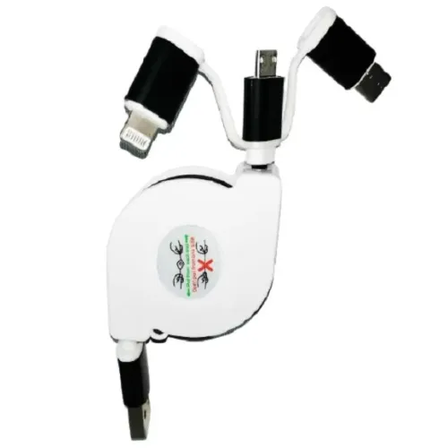 Кабель USB - Lightning + Micro USB + Type-C Pull Push Равлик