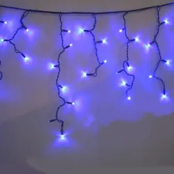 Гірлянда LED 150 3.3Line Short curtain(Бурпурки/Бахрома) B-2 Синя 10M Вул.+з'єдн. Чорний(16)