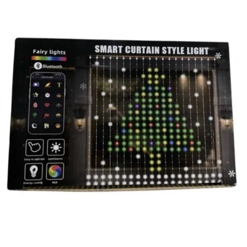 Гірлянда штора SMART SFK07 2*2м, 20 ниток по 20 лампочок APP BT USB