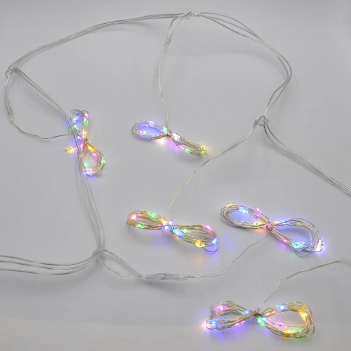 Гирлянда-штора (Curtain Copper) 600M-11 внутренняя, пров.:прозрачный, 8м (Разноцветная)