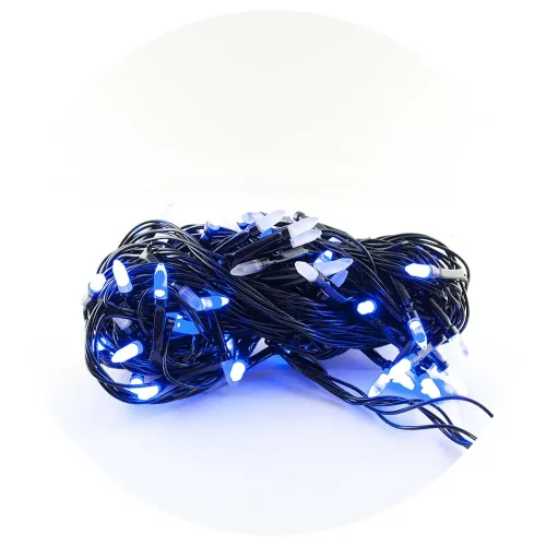 Гірлянда-нитка (String-Lights) 100B-3 внутрішня, пров.: чорний, 7м (Синій)