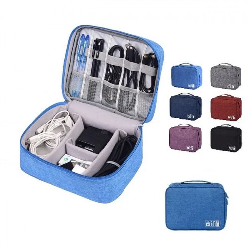 Дорожный органайзер для проводов и кабелей, зарядных устройств