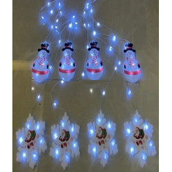Гірлянда-штора фігурки 3D сніговика та сніжинки 95L M Мультикольорова 3м*0.7см