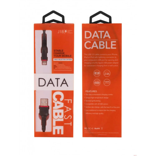 Кабель USB - Lightning DATA J18 Orange Pack