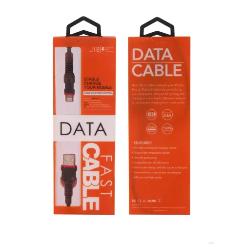 Кабель USB - Lightning DATA J18 Orange Pack