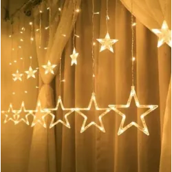 Гірлянда-бахрома (Stars) Curtain 12-W 3м*0.8*.05 універсальна, пров.:прозорий, (Білий)