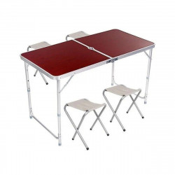 Стол и стулья Easy Campi 1+4 120х60х70см Темное дерево №2 (складной, для пикника)