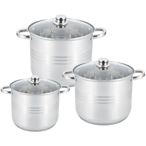 Набір каструль UNIQUE UN-5041 6ін. (7,2 л, 9 л, 11,1 л, з кришками)