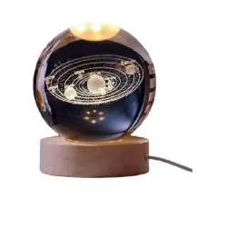 Нічник 3D кришталева куля Сонячна система з LED підсвічуванням