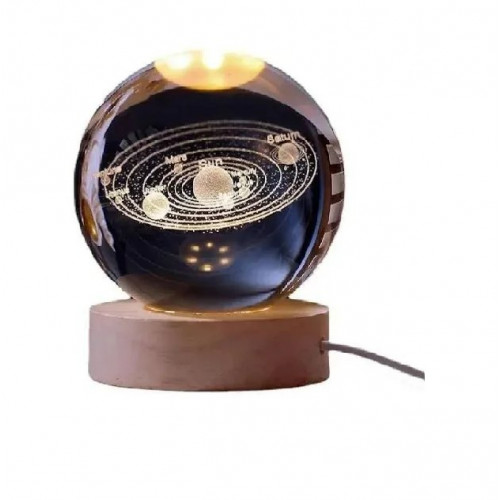 Нічник 3D кришталева куля Сонячна система з LED підсвічуванням