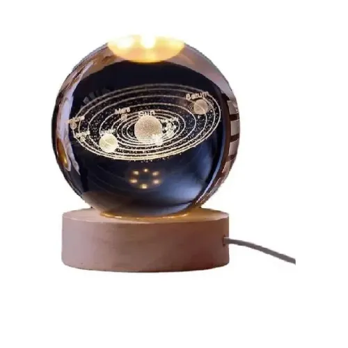 Нічник 3D кришталева куля Сонячна система з LED підсвічуванням