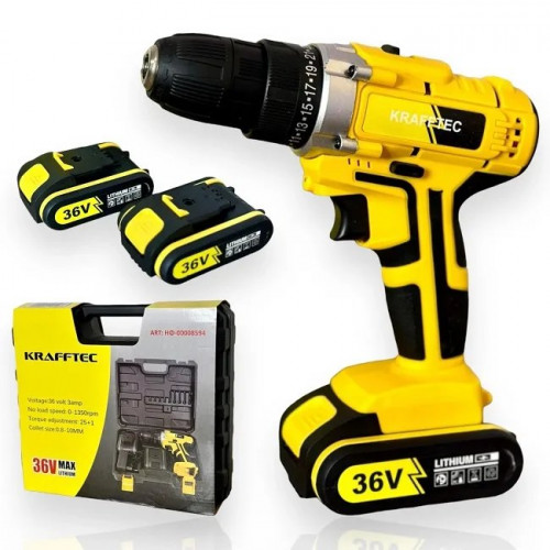 Шуруповерт акумуляторний KRAFFTEC 36V 3ah