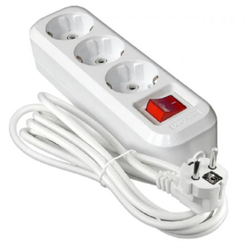 Мережевий фільтр подовжувач на 3 розетки 5м (чорний/білий)