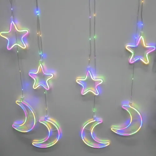 Гірлянда-бахрома (Moons/Stars) Copper Parts 9M-1 внутрішня, пров.:прозорий, 2.5м (Різнокольорова)