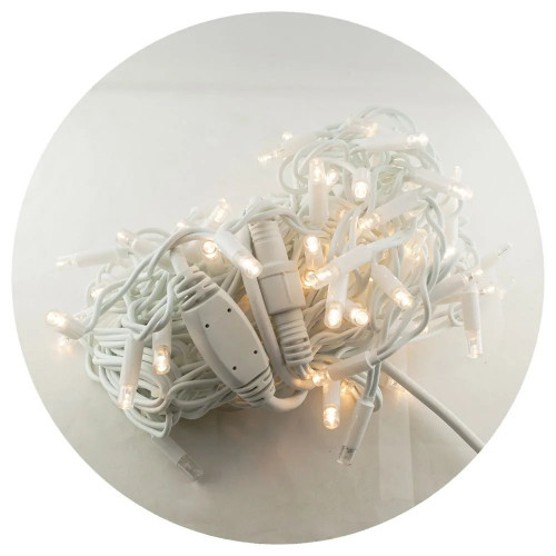Гирлянда-бахрома (Icecle-Lights) 100 Short curtain-WW-2 наружная, пров.:белый, 3м (Белый-теплый)