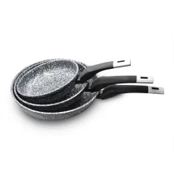 Набір сковорідок UNIQUE UN-5119 20/24/28см граніт світлий (БЕЗ ДАХІВ)