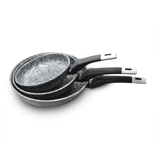 Набір сковорідок UNIQUE UN-5119 20/24/28см граніт світлий (БЕЗ ДАХІВ)