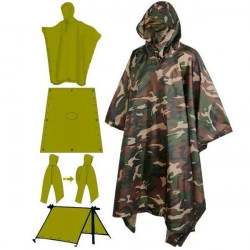 Плащ-намет пончо накидка від дощу, дощовик 3-в-1 Комуфляж