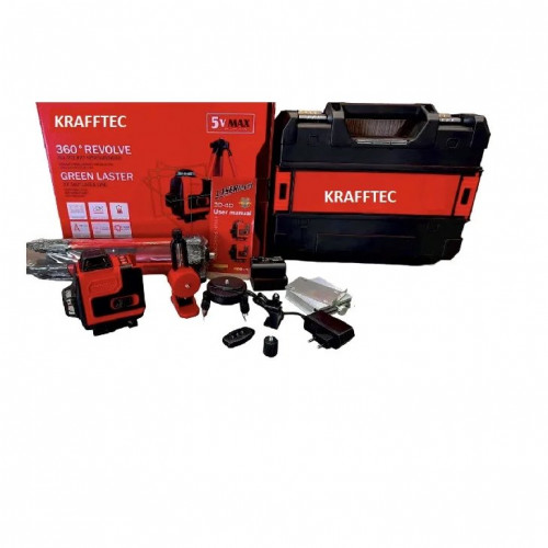 Лазерний рівень акумуляторний KRAFFTEC 4D 16 ліній з триножкою