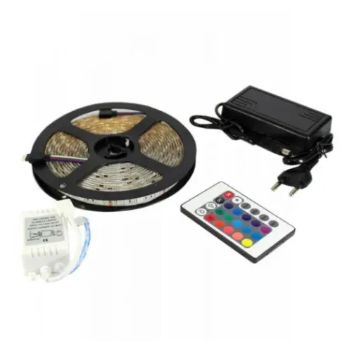 Гірлянда-стрічка (Rope-Lights) SMD5050-RGB bluetooth універсальна, пров.: чорний, 5м (Різнокольорова