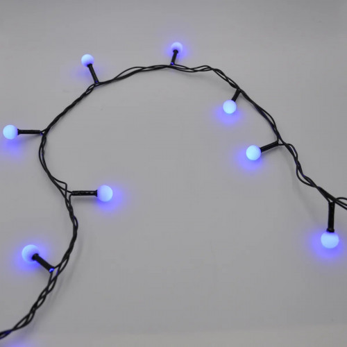 Гирлянда-нить (String-Lights) 100B-6-2 внутренняя, пров.:черный, 7м (Синий)