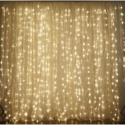 Гирлянда-штора 300 led WW-9 Теплый Белый 3M*3M на медной проволоке+соед