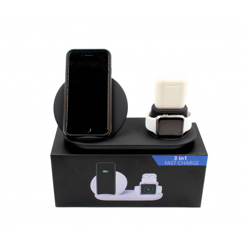 Беспроводное зарядное устройство WIRELESS FAST CHARGER 3в1
