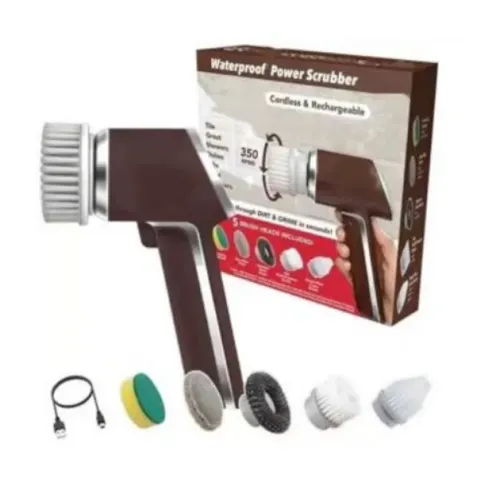 Електрична щітка для прибирання та миття посуду з насадками