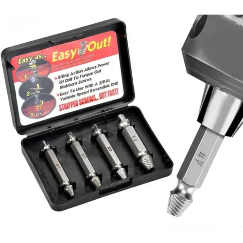 Біти екстрактори Easy Out Tool. Набір 8в1 (для викручування саморізів болтів)