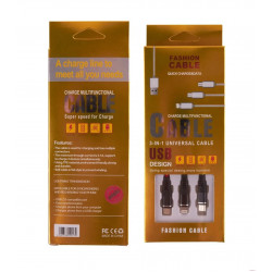 Кабель USB - Lightning + Micro USB + Type-C FASHION CABLE