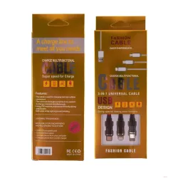 Кабель USB - Lightning + Micro USB + Type-C FASHION CABLE