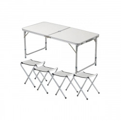 Стол и стулья Easy Campi 1+4 120х60х70см Белый №6 (складной, для пикника)