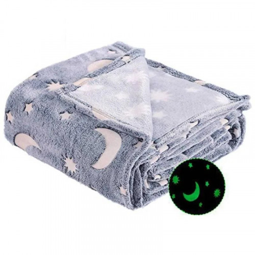 Плед-покрывало Magic Blanket светящееся в темноте (150х100см, микрофибра, звезды) (без коробки)