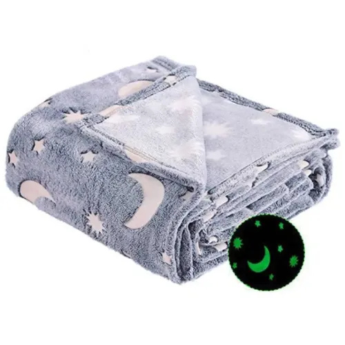 Плед-покривало Magic Blanket, що світиться в темряві (150х100см, мікрофібра, зірки) (без коробки)
