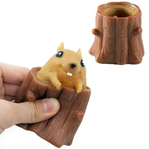 Іграшка антистрес Pop It Фуфлік - білка, що вистрибує Ultra-Soft Pillow Plush