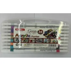 Набір акрилових маркерів 36 кольорів у пластиковому боксі