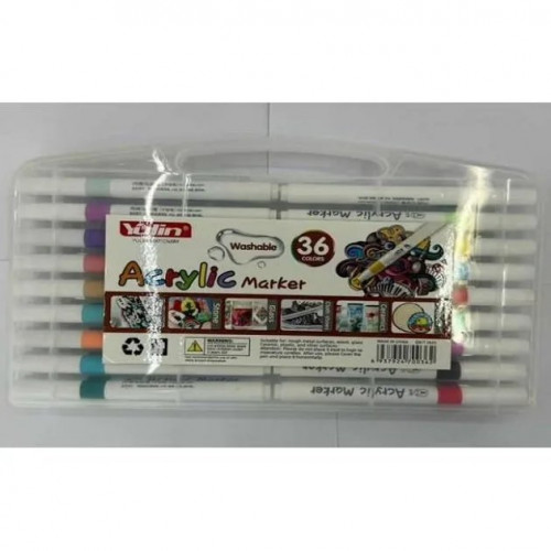 Набір акрилових маркерів 36 кольорів у пластиковому боксі