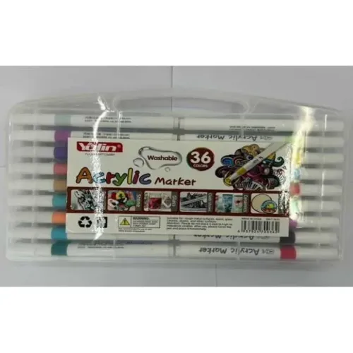 Набір акрилових маркерів 36 кольорів у пластиковому боксі