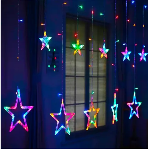 Гірлянда-бахрома (Stars) Curtain 12M 3m*0.8*0.5 внутрішня, пров.:прозорий, 3м (Різнокольорова)