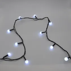 Гірлянда-нитка (String-Lights) 100W-6-2 внутрішня, пров.: чорний, 7м (Білий)