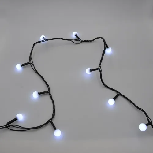 Гірлянда-нитка (String-Lights) 100W-6-2 внутрішня, пров.: чорний, 7м (Білий)