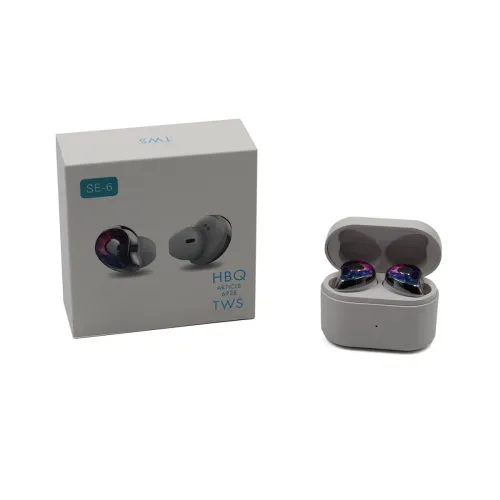 Навушники TWS HBQ SE6 BT Case Білий-Пурпурний