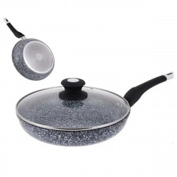 Сковорода UNIQUE UN-5118 30 см с крышкой/гранит светлый