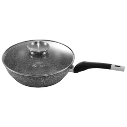 Сковорода глибока UNIQUE UN-5172 28см із кришкою