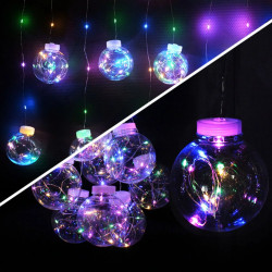 Гирлянда-штора (Curtain-Lights) 150M внутренняя, пров.:прозрачный, 3м (Разноцветная)