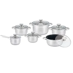 Набір каструль UNIQUE UN-5036 12ін. (2,1 л, 2,1 л, 2,9 л, 3,9 л, 5,1 л, 6,5 л, з кришками)
