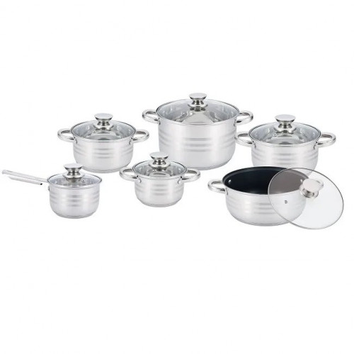 Набор кастрюль UNIQUE UN-5036 12пр. (2,1л, 2,1л, 2,9л, 3,9л, 5,1л, 6,5л, с крышками)