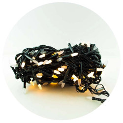 Гирлянда-нить (String-Lights) 100WW-3 внутренняя, пров.:черный, 7м (Белый-теплый)